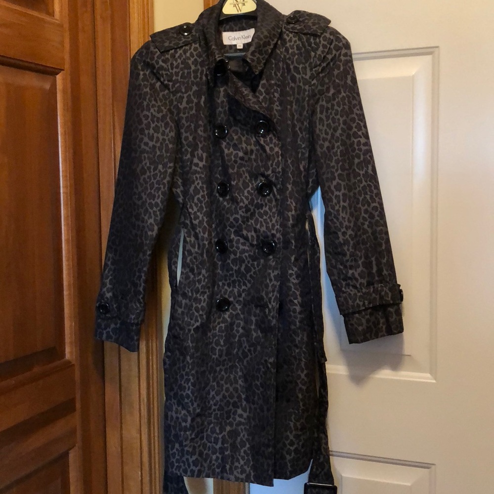 Leopard print trench coat